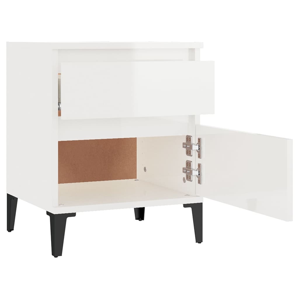 vidaXL Nočný stolík lesklý biely 40x35x50 cm