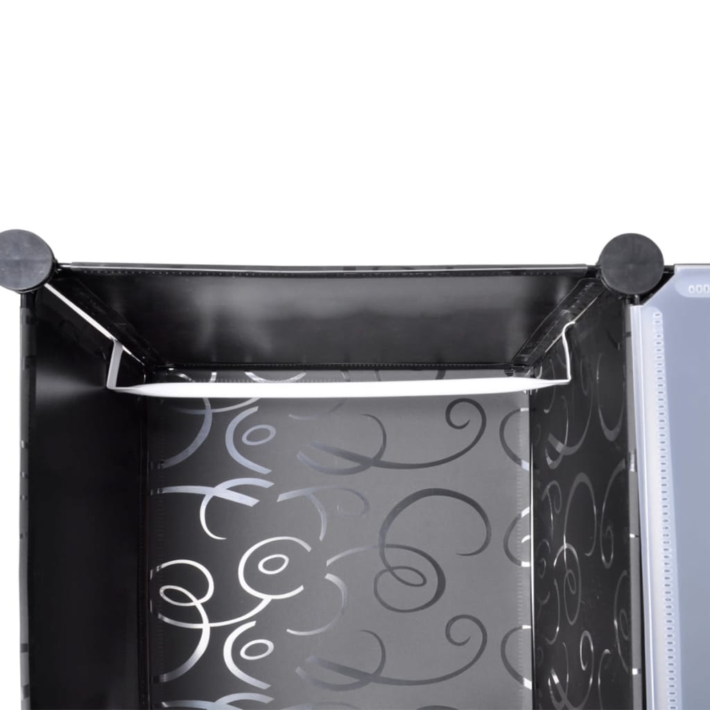 vidaXL Modulárna skrinka, 14 priečinkov, čierna a biela 37x146x180,5cm