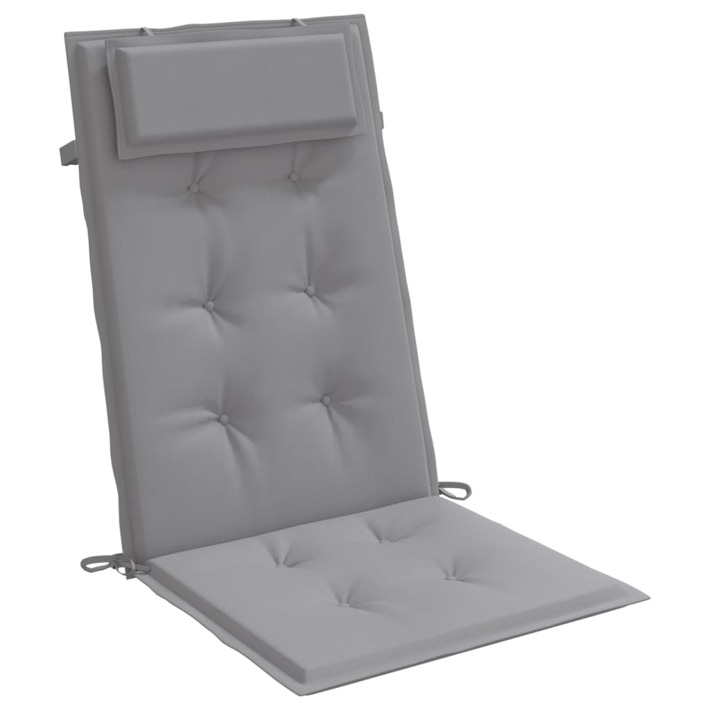 vidaXL Podušky na stoličky s vysokým operadlom 2 ks sivé látka