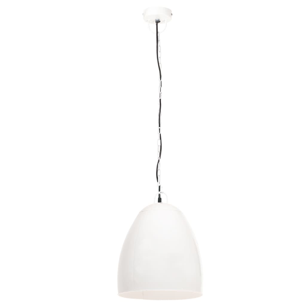 vidaXL Industriálna závesná lampa 25 W biela 42 cm okrúhla E27