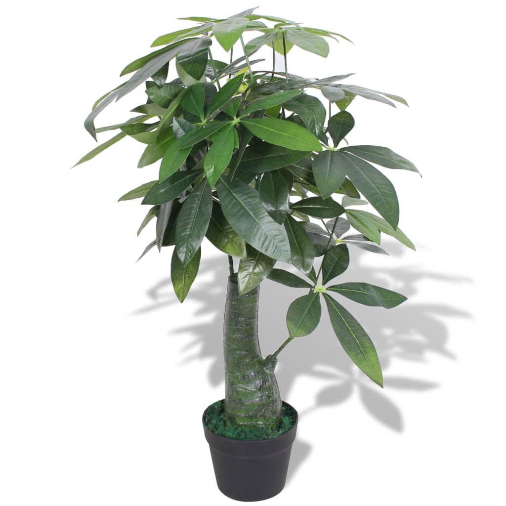 vidaXL Umelá rastlina, pachira s kvetináčom 85 cm, zelená