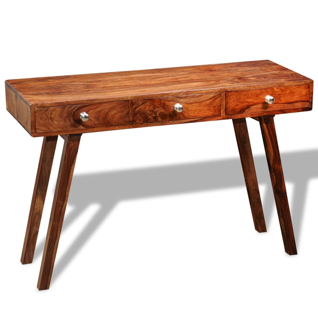 vidaXL Konzolový stolík s 3 zásuvkami 76 cm, drevený masív sheesham