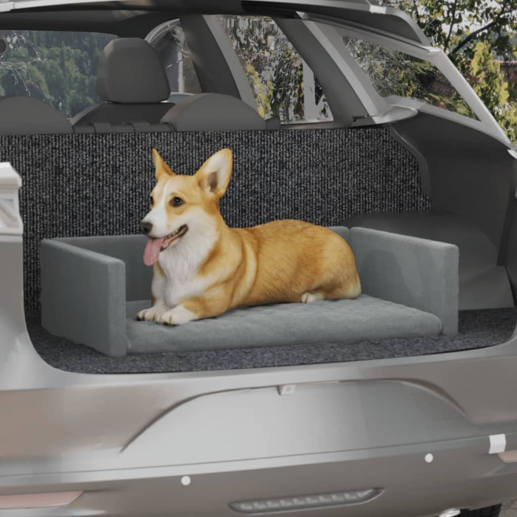 vidaXL Sedačka pre psa do auta bledosivá 70x45 cm ľanový vzhľad