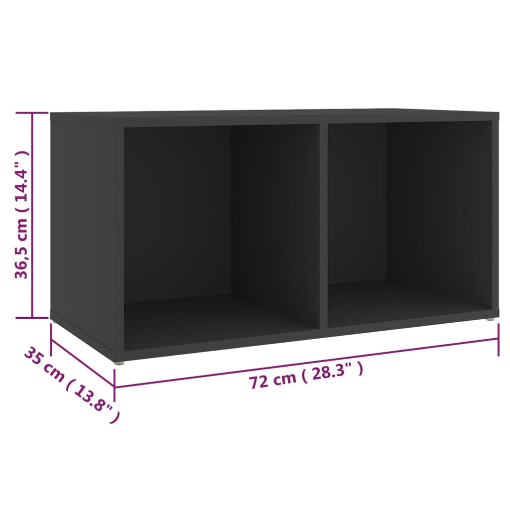 vidaXL TV skrinky 2 ks sivé 72x35x36,5 cm drevotrieska