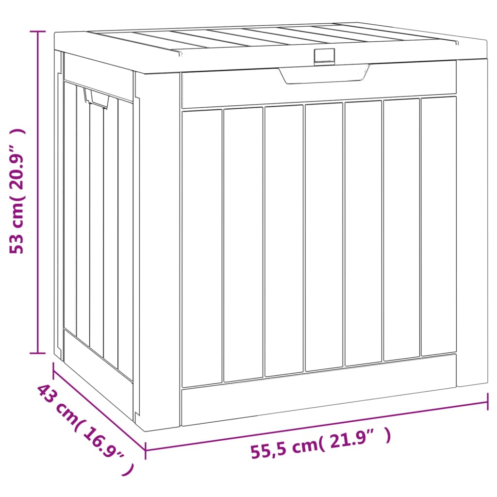 vidaXL Záhradný úložný box sivý 55,5x43x53 cm polypropylén