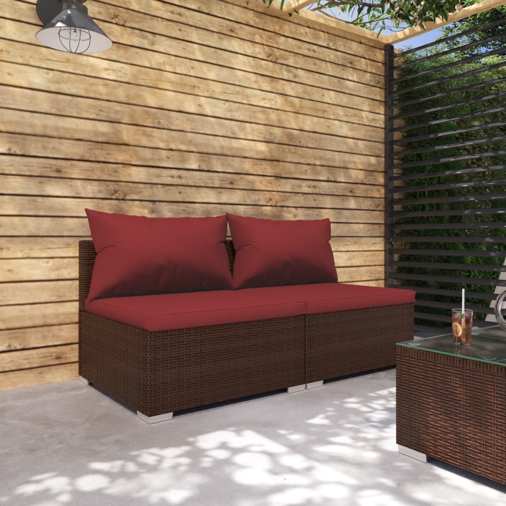 vidaXL 2-dielna záhradná sedacia súprava a vankúše polyratan hnedá