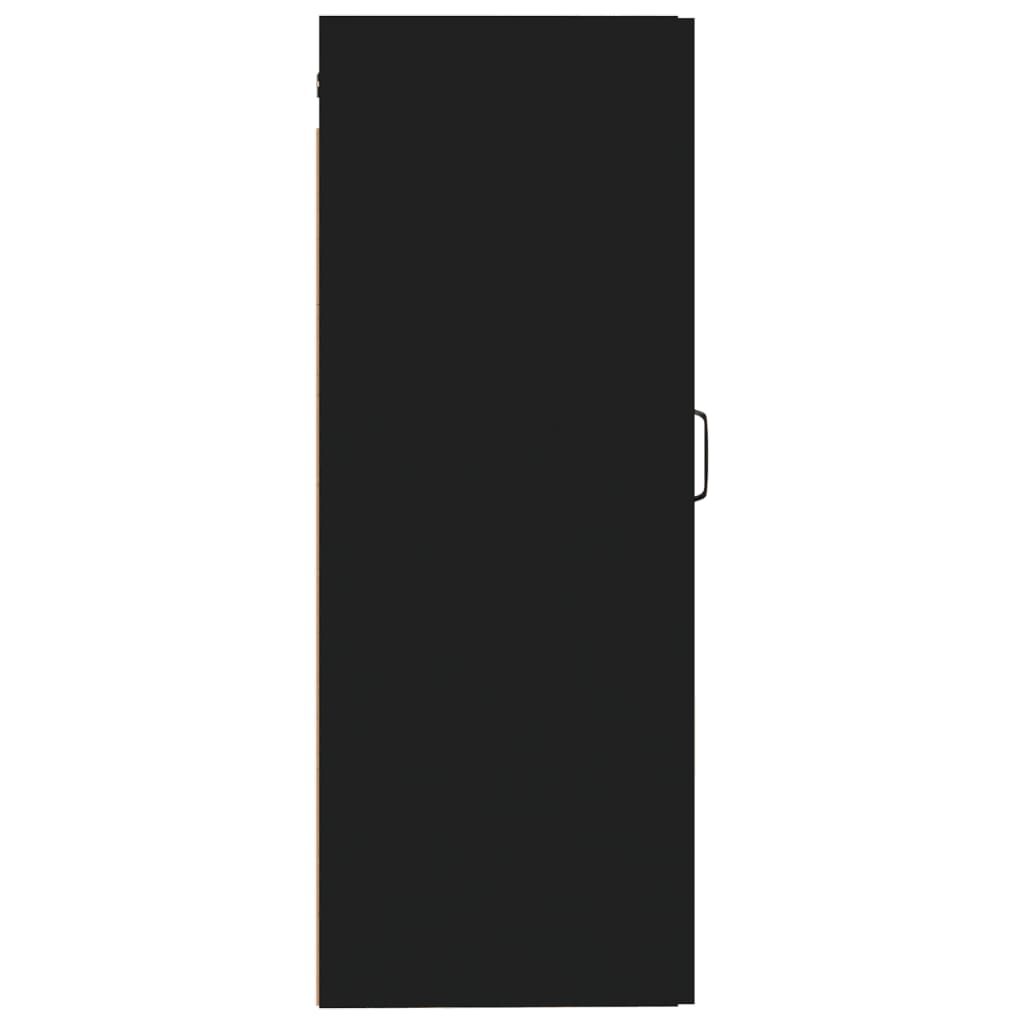 vidaXL Závesná skrinka čierna 35x34x90 cm spracované drevo