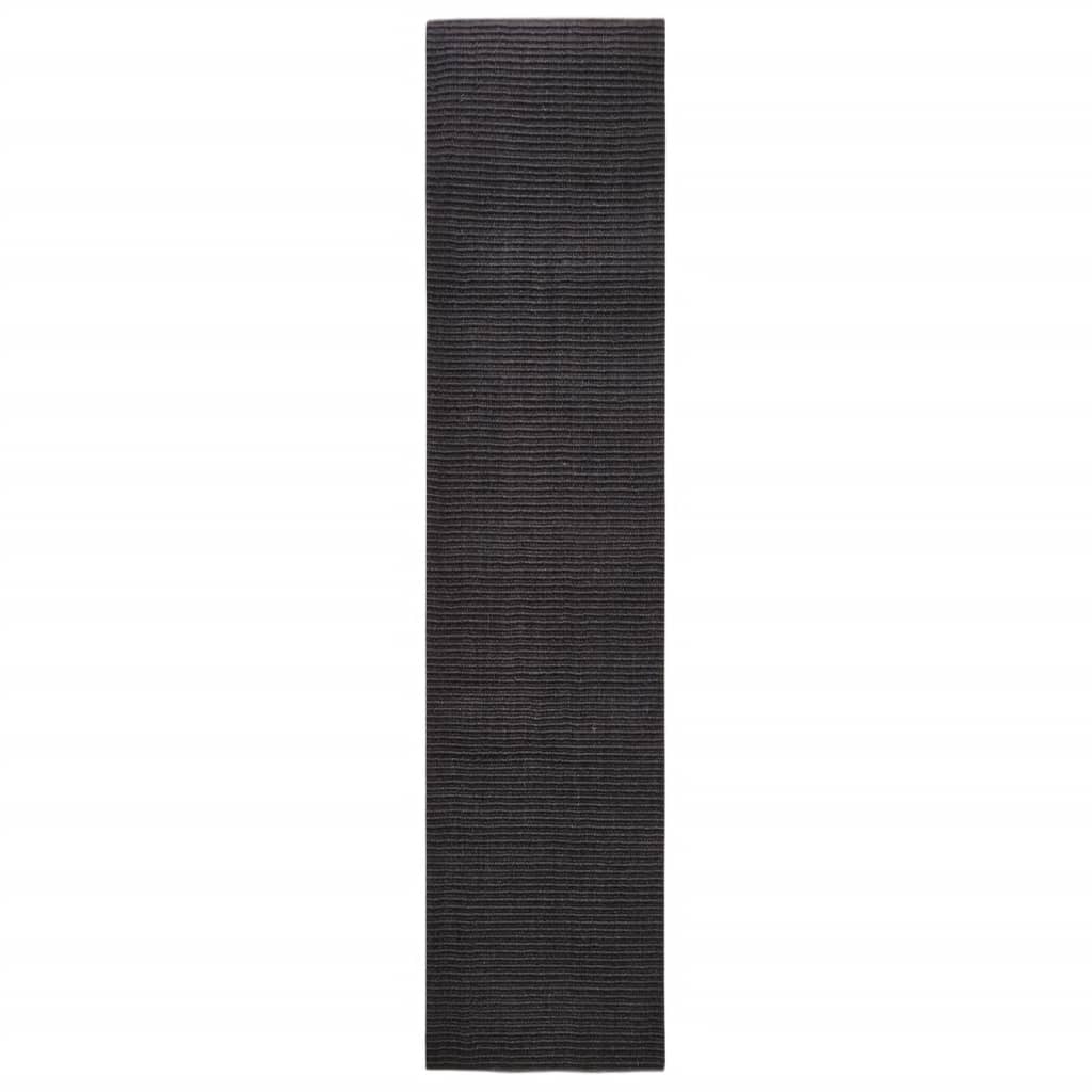 vidaXL Sisalový koberec na škrabadlo čierny 80x350 cm