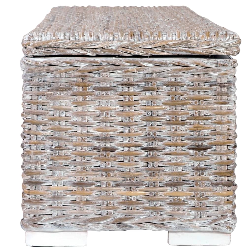 vidaXL Úložný box 120 cm biely kubu ratan a masívne mangovníkové drevo