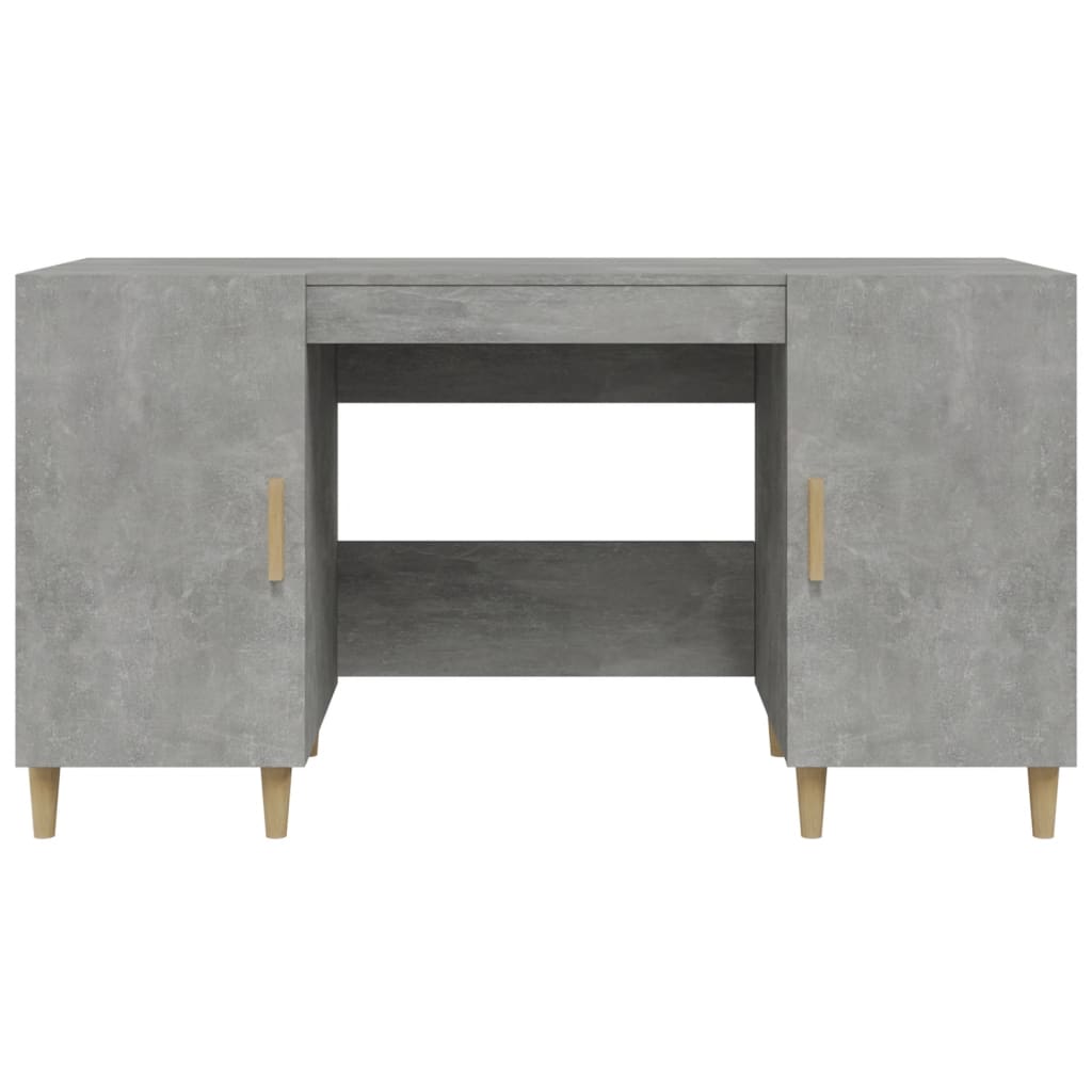 vidaXL Stôl betónovo sivý 140x50x75 cm spracované drevo