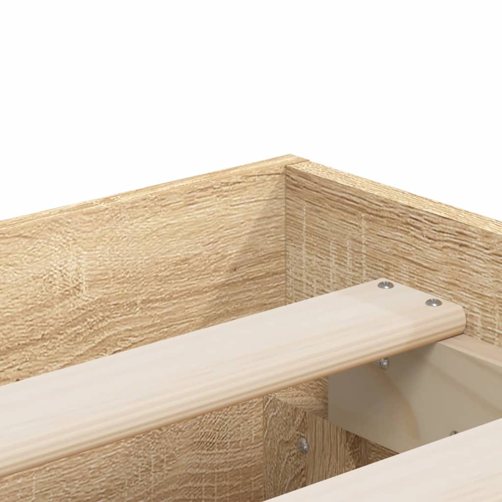 vidaXL Posteľný rám so zásuvkami dub sonoma 120x190cm kompozitné drevo