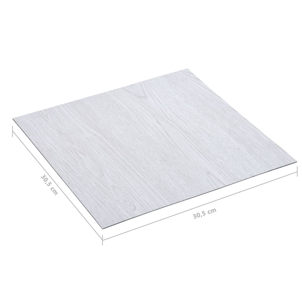 vidaXL Samolepiace podlahové dosky 20 ks PVC 1,86 m² biele
