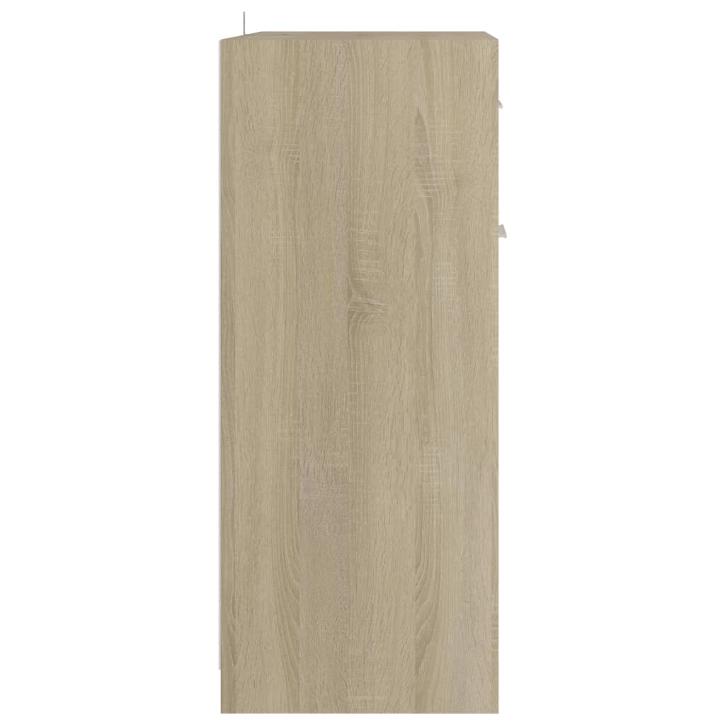 vidaXL Skrinka do kúpeľne, biela a dub sonoma 60x33x80 cm, drevotrieska