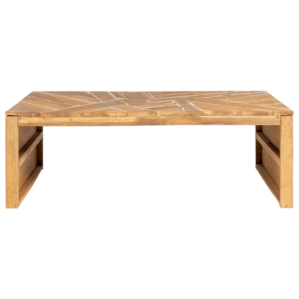 vidaXL Konferenčný stolík, erózny tíkový masív 110x35x38 cm