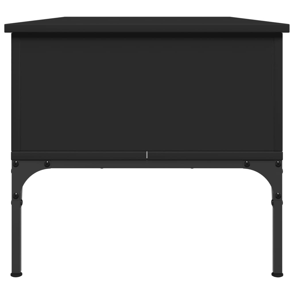 vidaXL Konferenčný stolík, čierny 100x50x45 cm, kompozitné drevo+kov