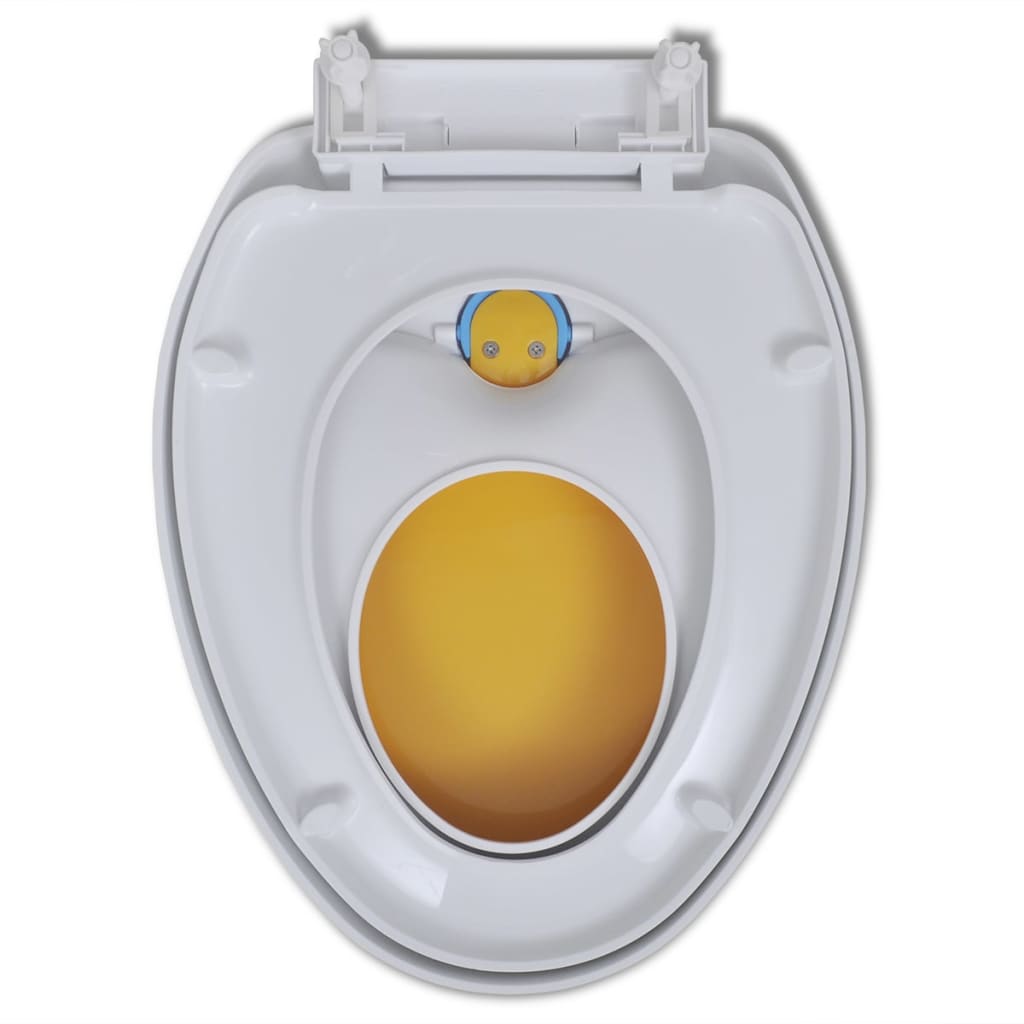 vidaXL WC sedadlá s pomalým sklápaním 2 ks plastové biele a žlté