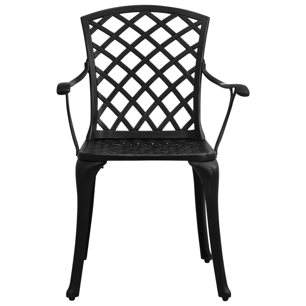 vidaXL Záhradné stoličky 6 ks odlievaný hliník čierne