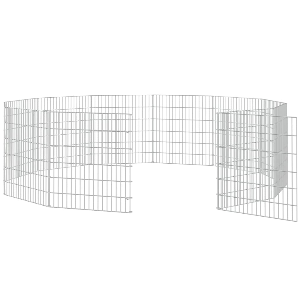 vidaXL 12-panelová klietka pre králiky 54x60 cm pozinkované železo
