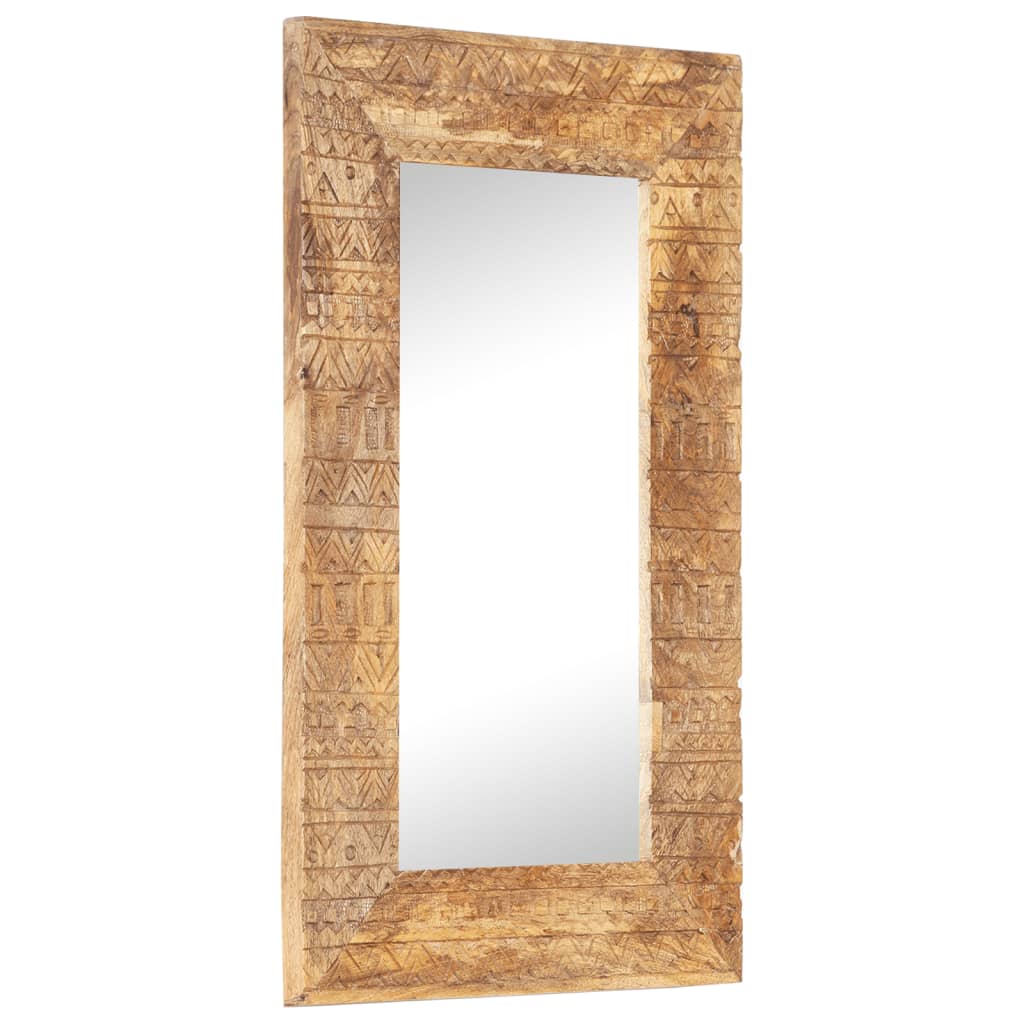 vidaXL Ručne vyrezávané zrkadlo 80x50x2,5cm masívne mangovníkové drevo