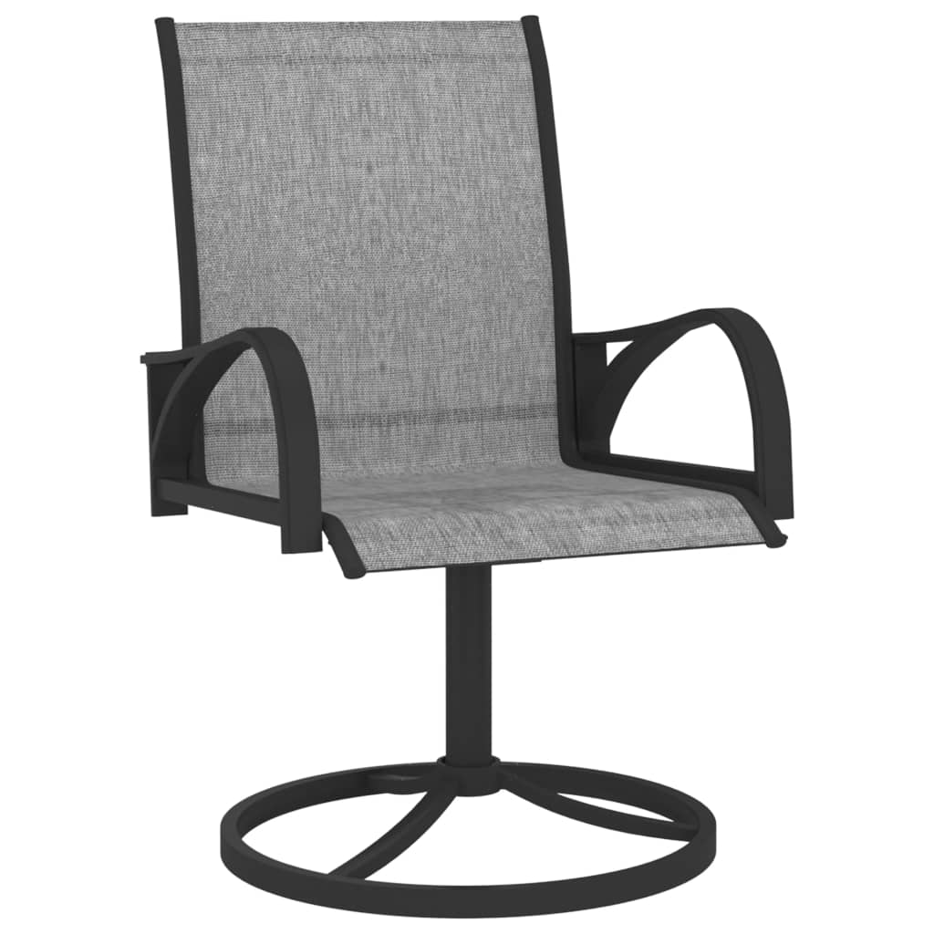 vidaXL Záhradné otočné stoličky 2 ks textilén a oceľ sivé