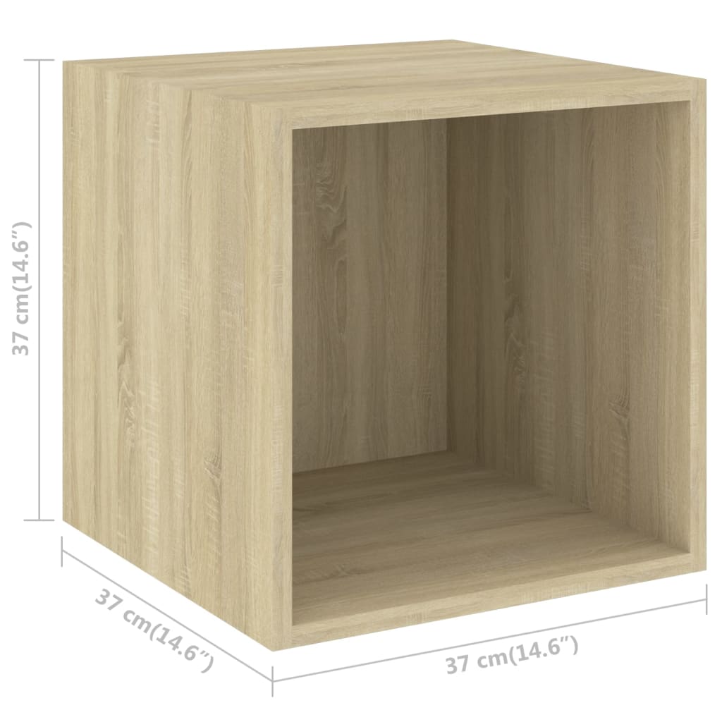 vidaXL Nástenné skrinky 2 ks, dub sonoma 37x37x37 cm, kompozitné drevo