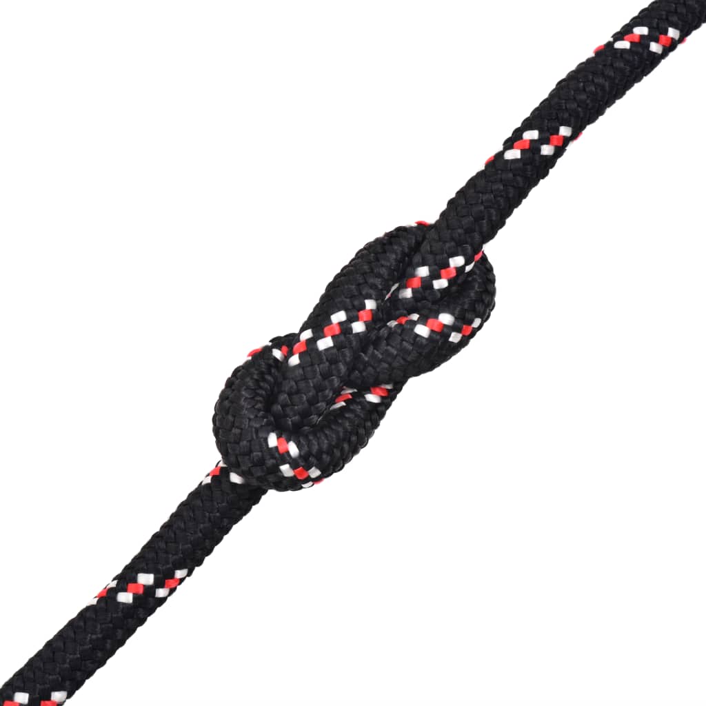 vidaXL Lodné lano, polypropylén, 14 mm, 50 m, čierne