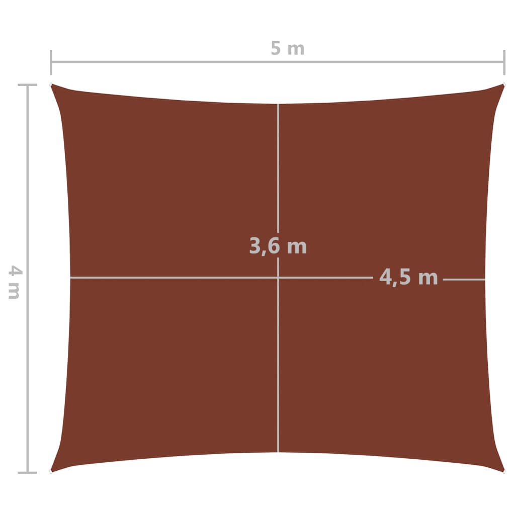 vidaXL Tieniaca plachta, oxfordská látka obdĺžniková 4x5 m tehlová
