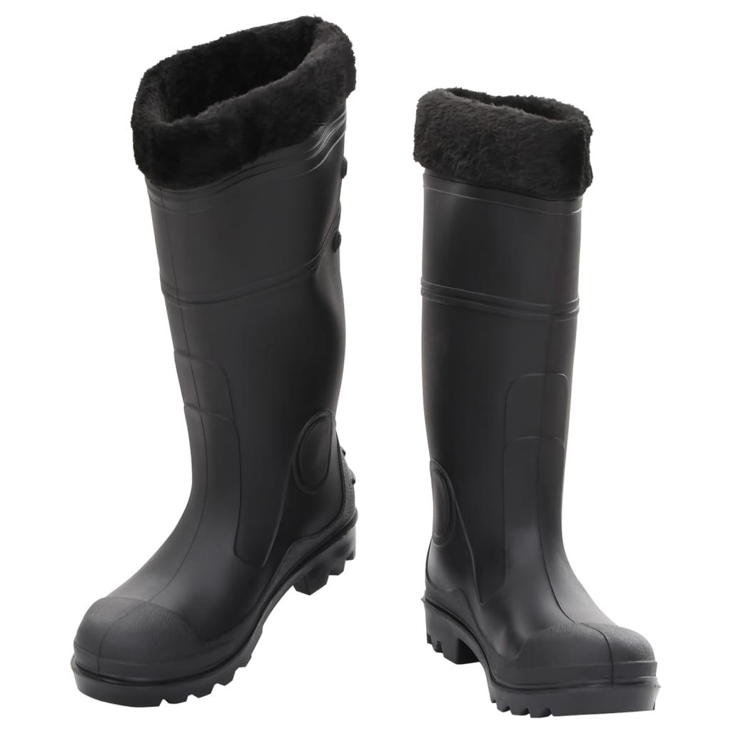 vidaXL Topánky do dažďa s vyberateľnými ponožkami čierne veľk. 40 PVC