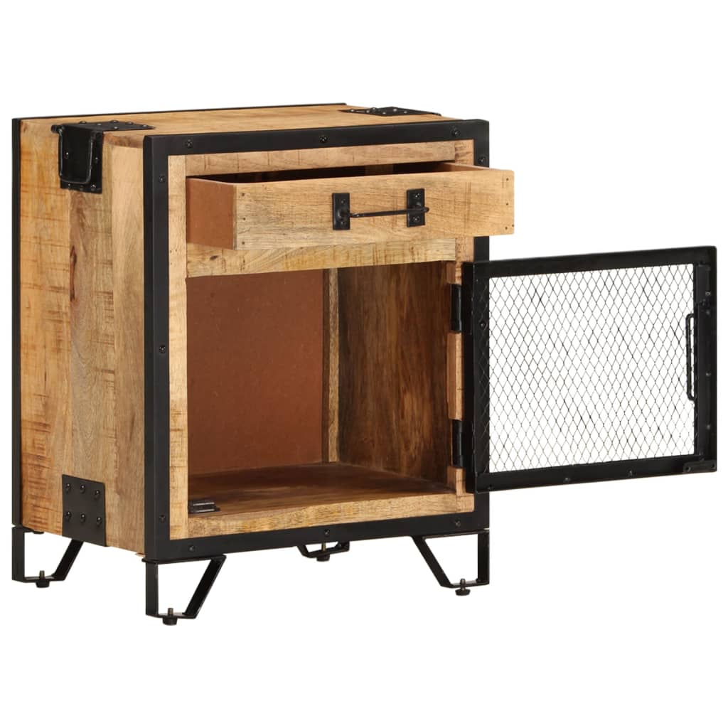 vidaXL Nočný stolík 43x30x51 cm surové mangovníkové drevo