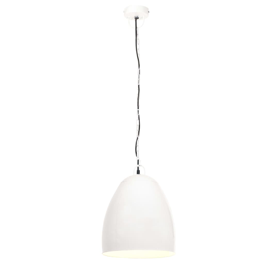 vidaXL Industriálna závesná lampa 25 W biela 42 cm okrúhla E27