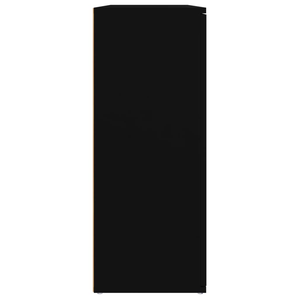 vidaXL Komoda čierna 91x29,5x75 cm spracované drevo