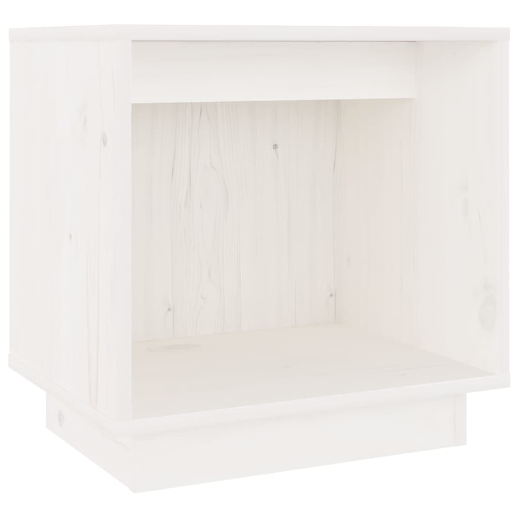vidaXL Nočný stolík biely 40x30x40 cm masívne borovicové drevo