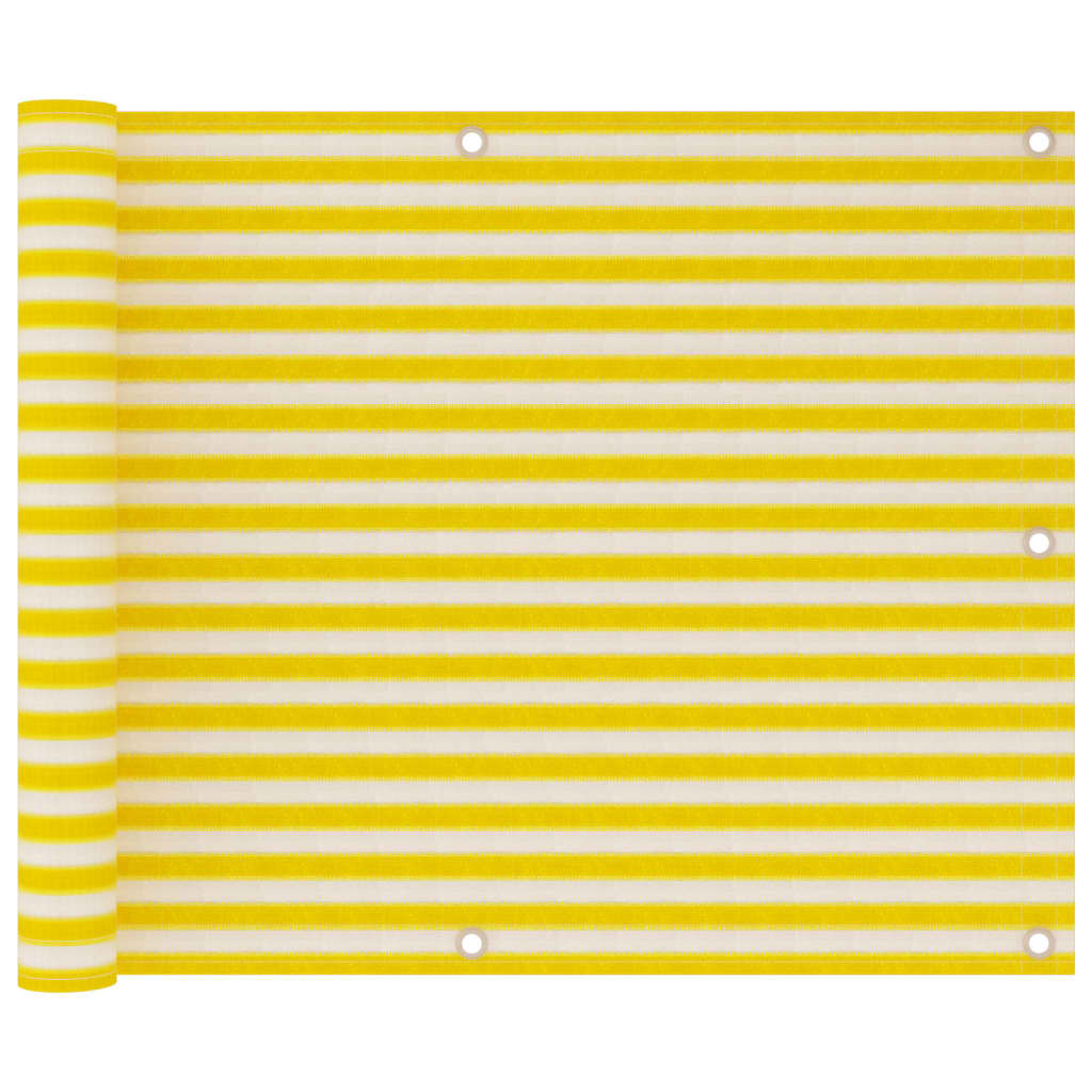 vidaXL Balkónová markíza žltá a biela 75x300 cm HDPE