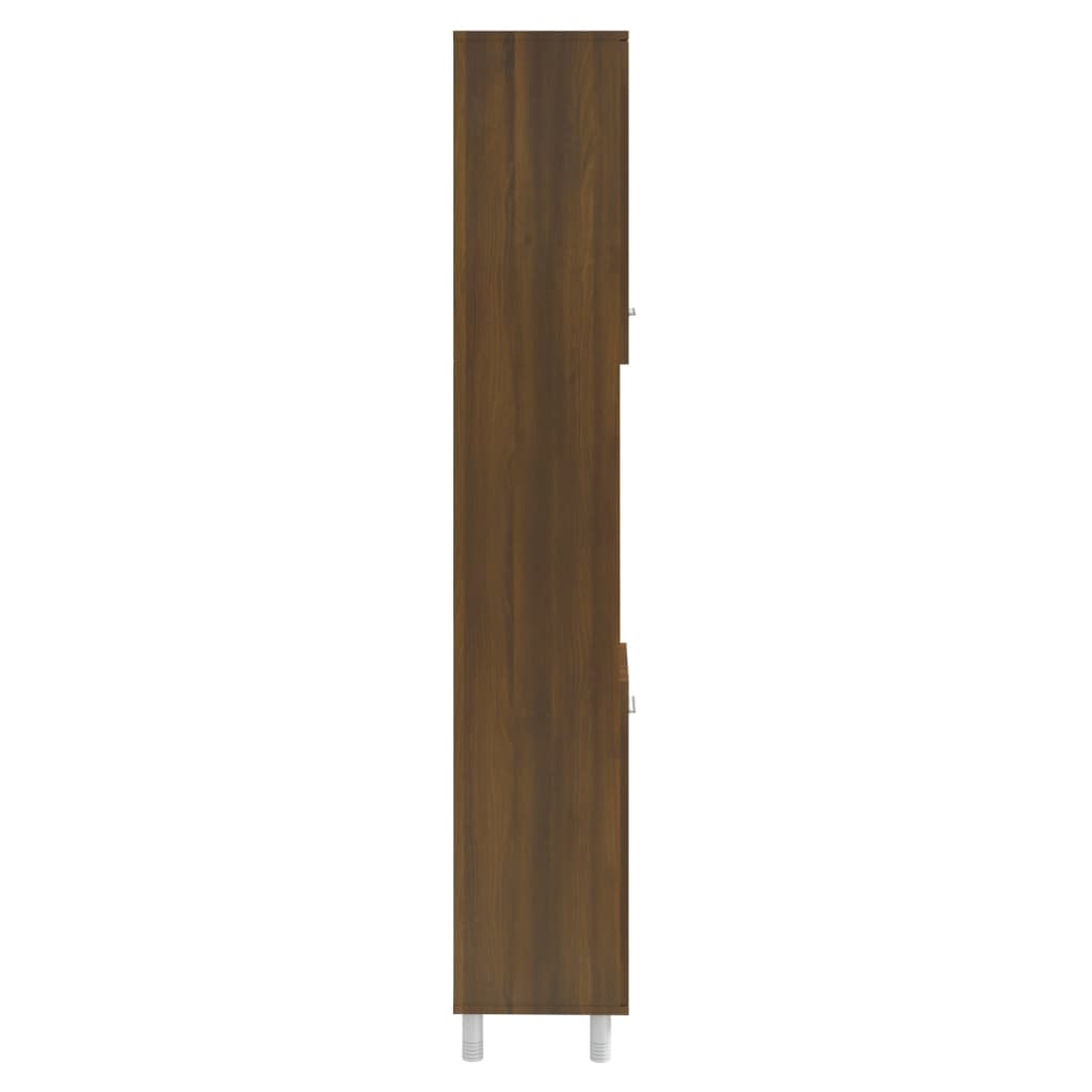 vidaXL Kúpeľňová skrinka hnedý dub 30x30x179 cm spracované drevo