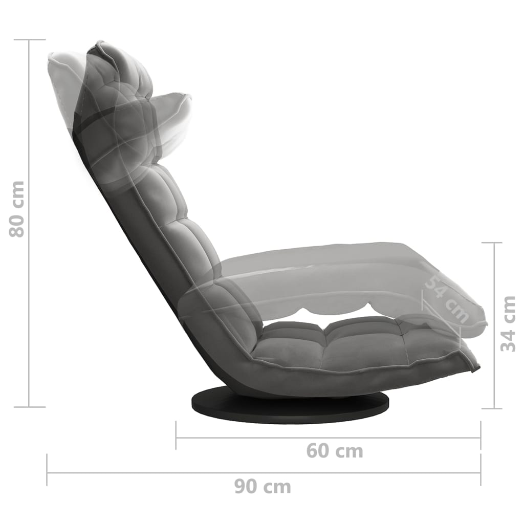 vidaXL Otočná podlahová stolička tmavosivá zamatová
