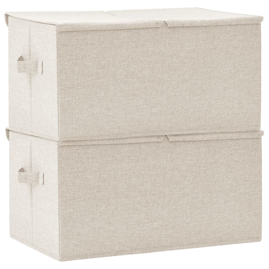 vidaXL Úložné boxy 2 ks látkové 50x30x25 cm krémové