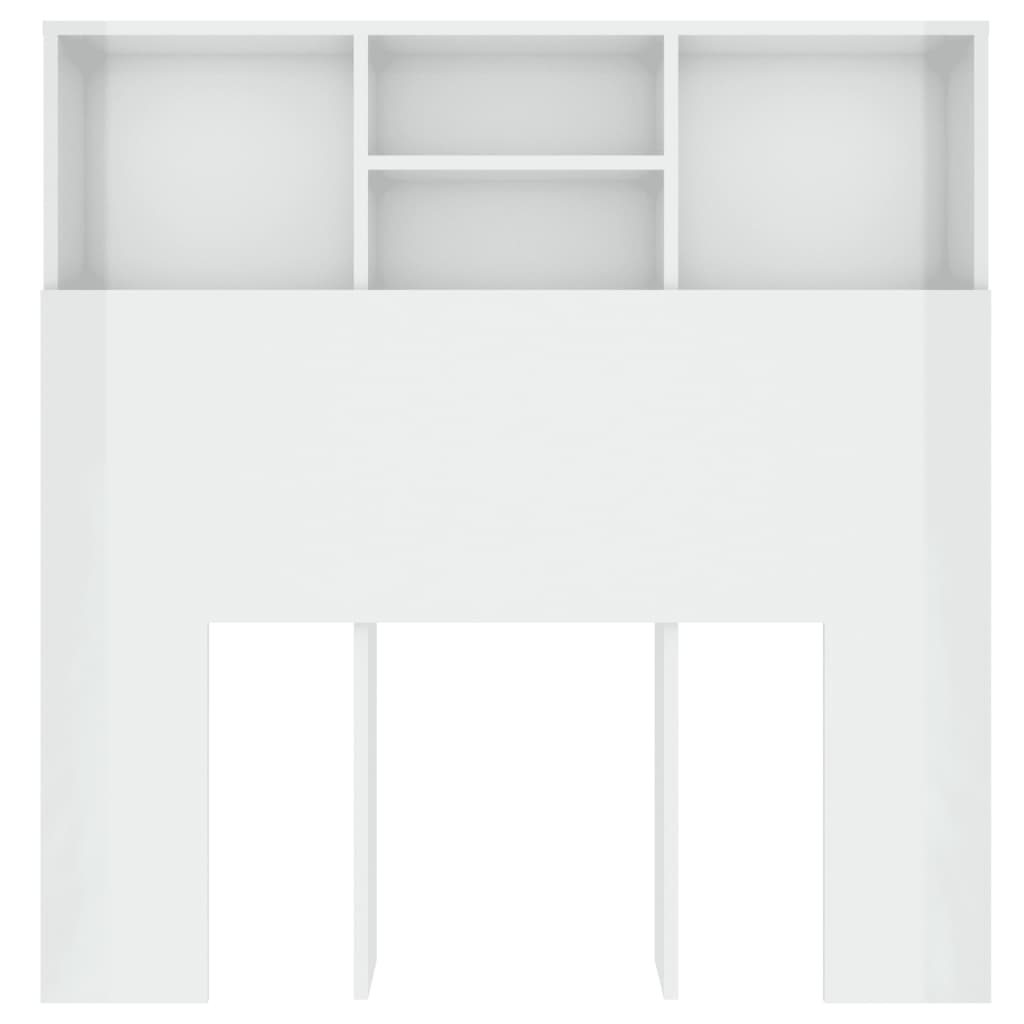 vidaXL Čelo postele so skrinkou lesklé biele 100x19x103,5 cm