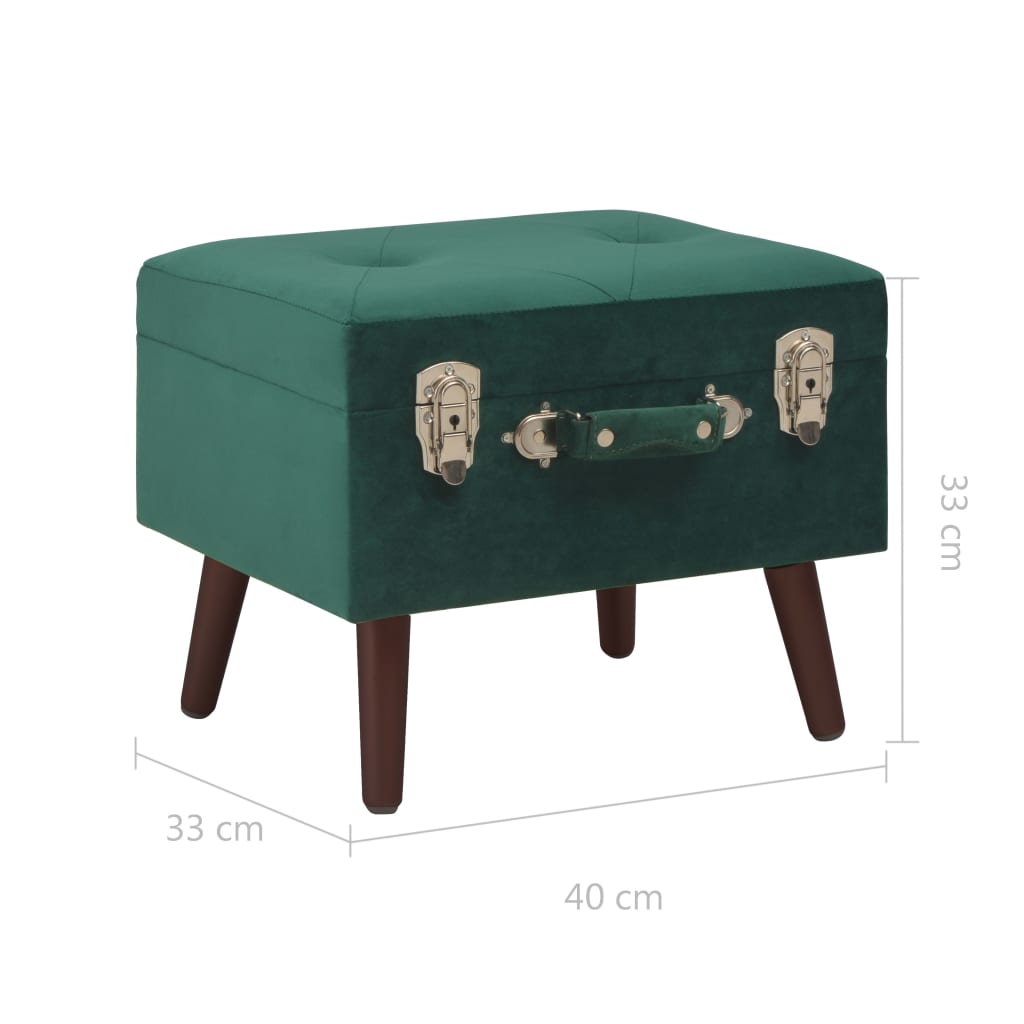 vidaXL Úložná stolička zelená 40 cm zamatová