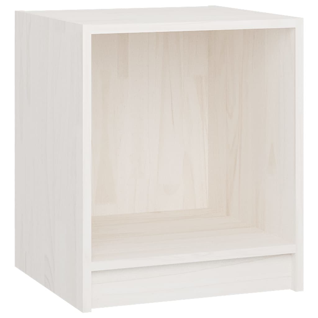 vidaXL Nočný stolík biely 35,5x33,5x41,5 cm borovicový masív