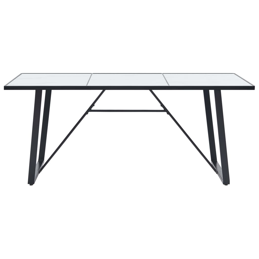 vidaXL Jedálenský stôl, biely 180x90x75 cm, tvrdené sklo