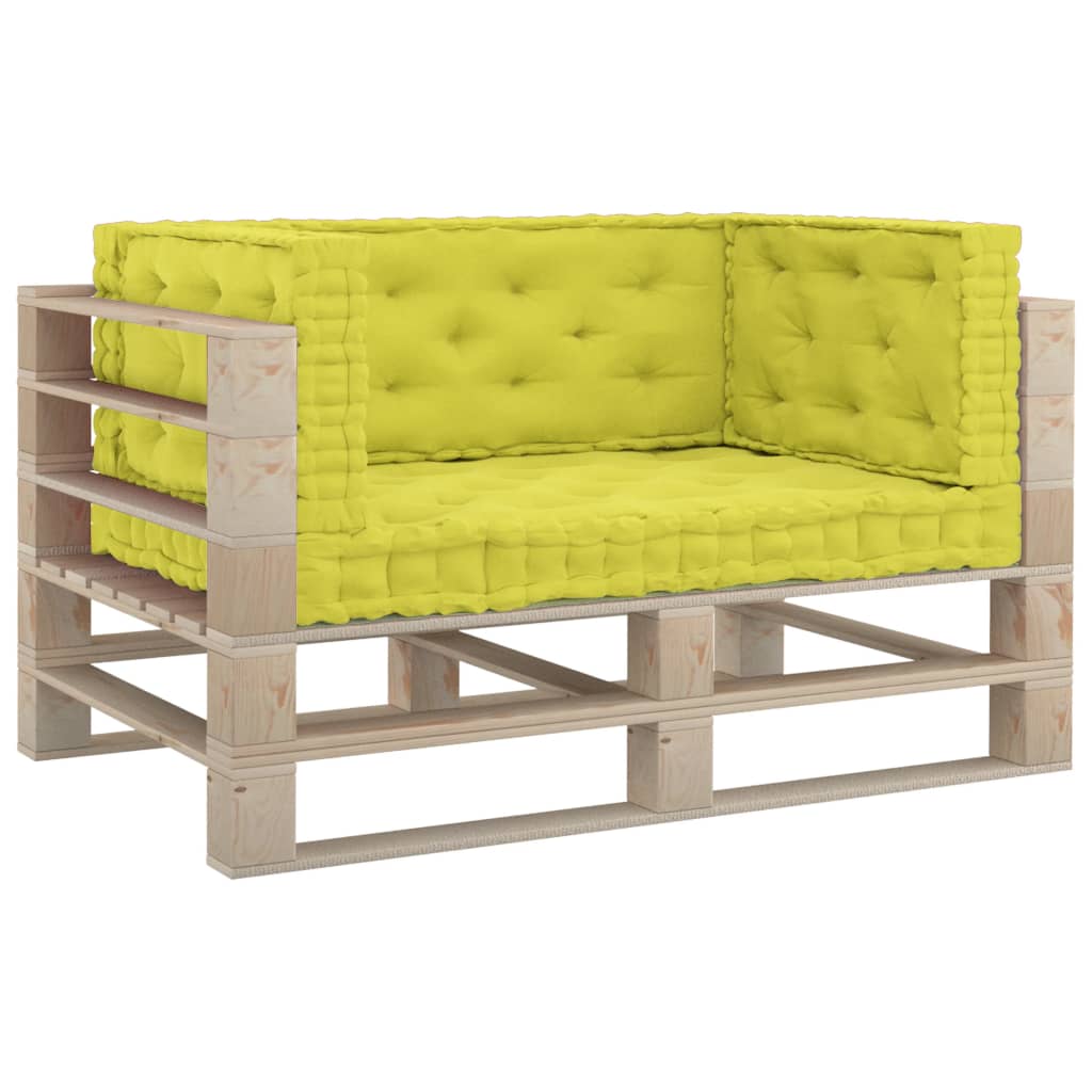 vidaXL Podlahové podložky na paletový nábytok 4 ks jablkovo-zelené bavlna