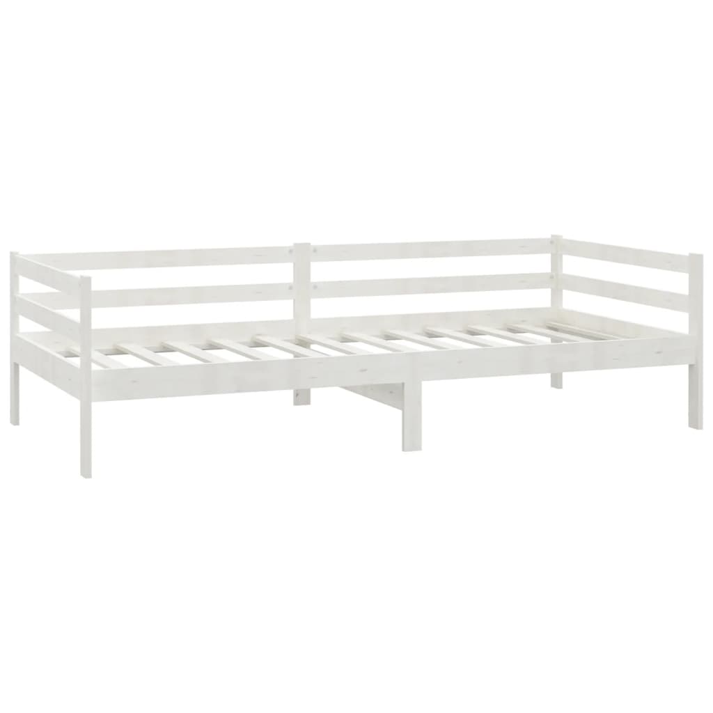 vidaXL Denná posteľ biela borovicový masív 90x200 cm