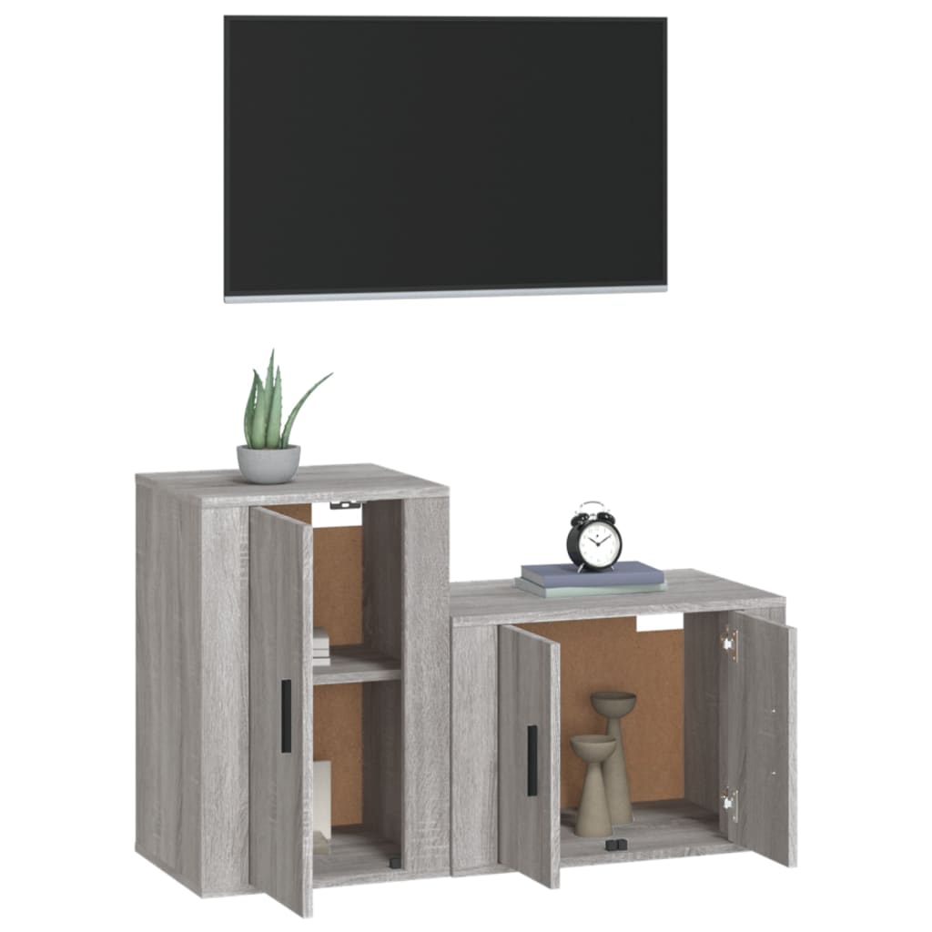 vidaXL 2-dielna súprava TV skriniek sivý dub sonoma spracované drevo