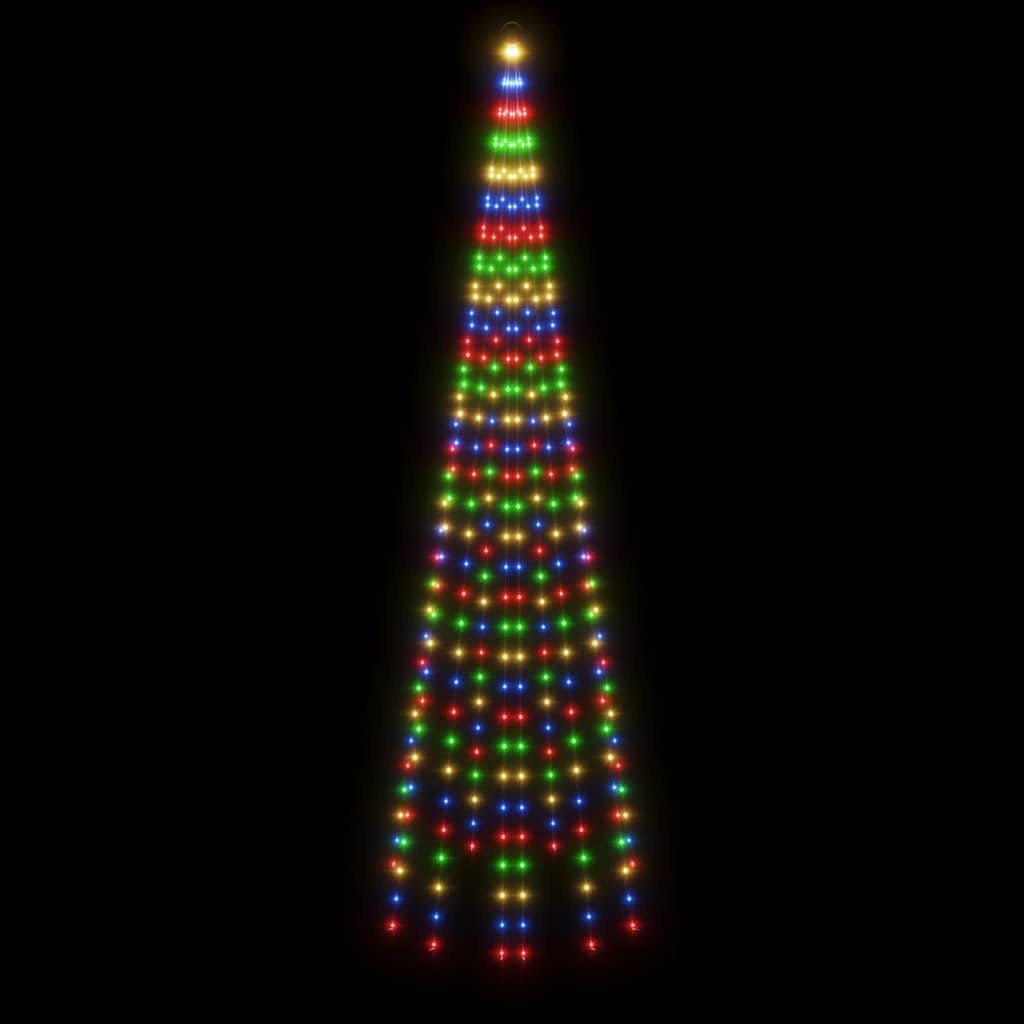 vidaXL Vianočný stromček na tyč 310 farebných LED 300 cm