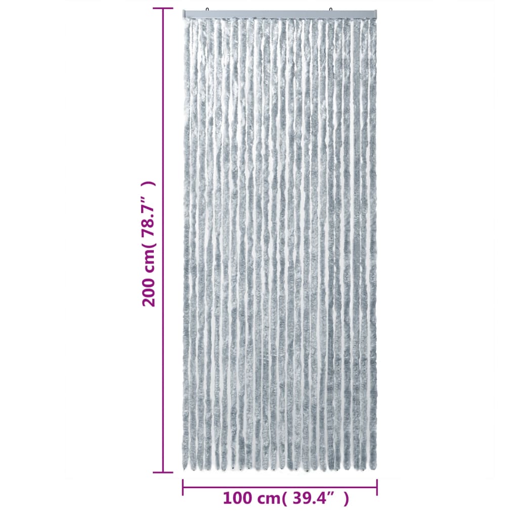 vidaXL Záves proti hmyzu, bielo sivý 100x200 cm, ženilka
