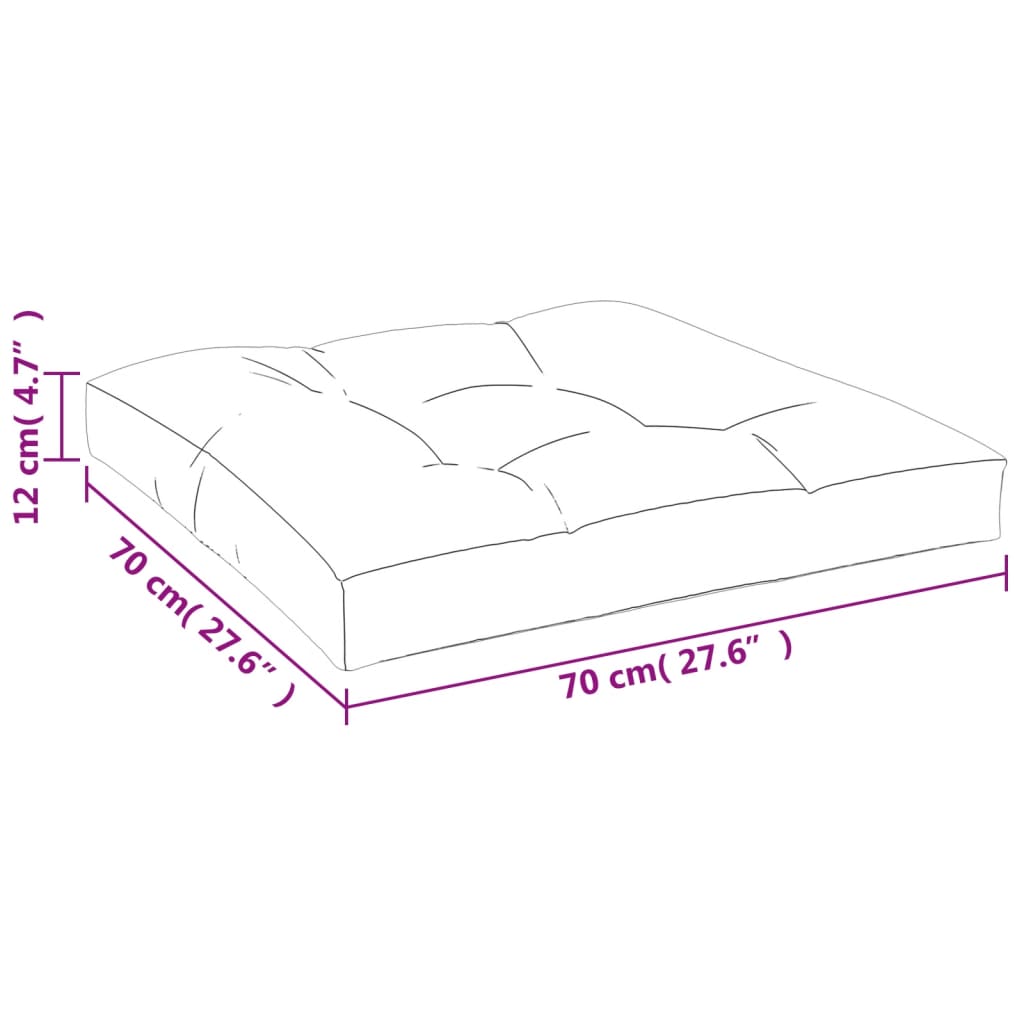 vidaXL Podložka na paletový nábytok, sivé kocky 70x70x12 cm, látka