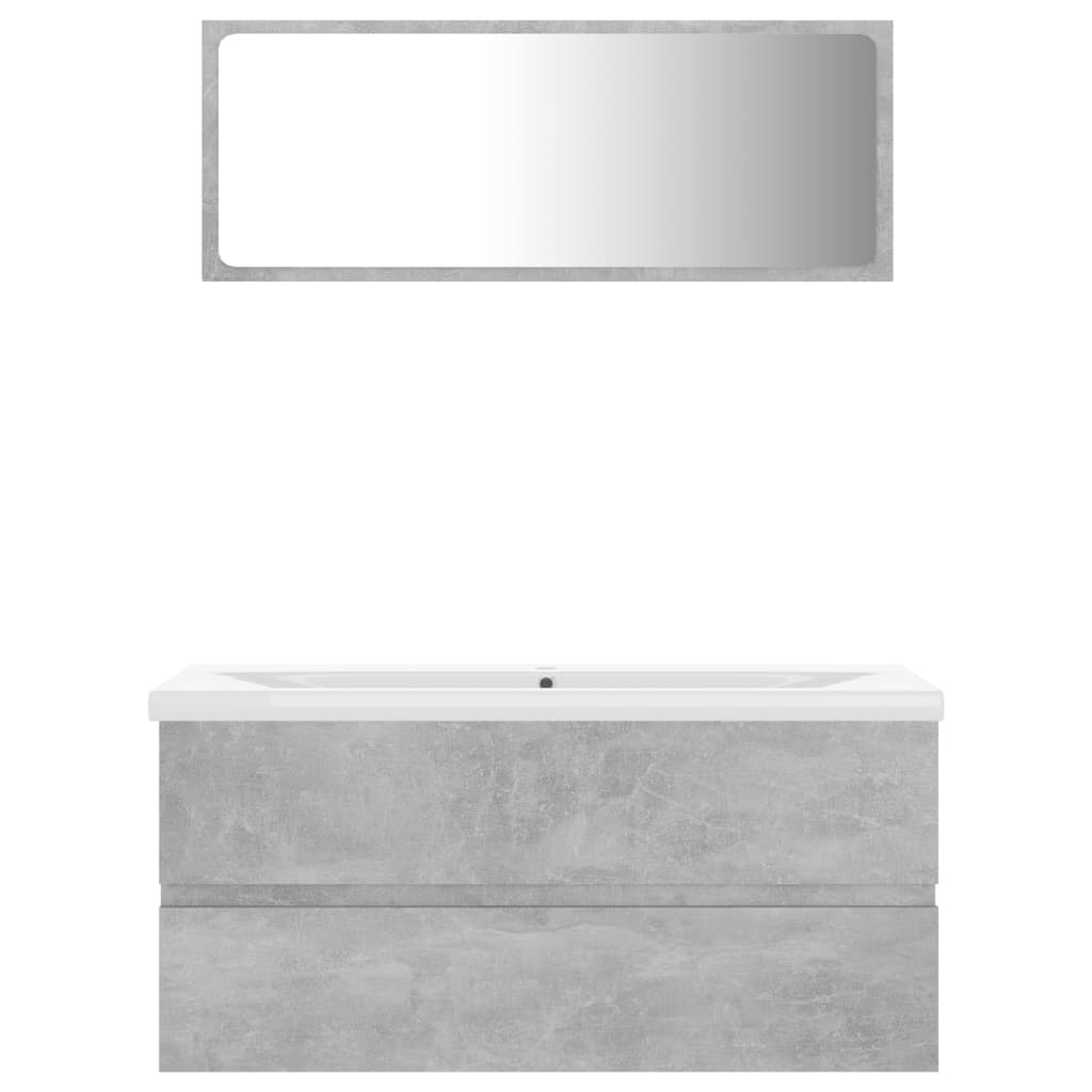 vidaXL Súprava kúpeľňového nábytku betónová sivá drevotrieska
