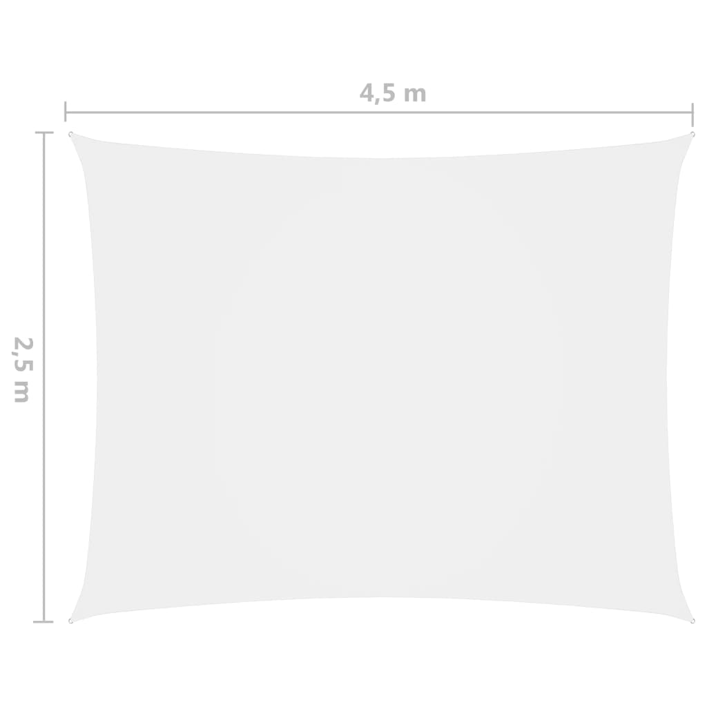 vidaXL Tieniaca plachta, oxford, obdĺžniková 2,5x4,5 m, biela
