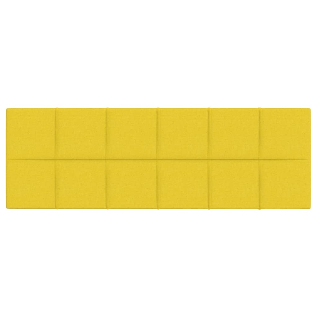 vidaXL Nástenné panely 12 ks bledožlté 90x30 cm látka 3,24 m²