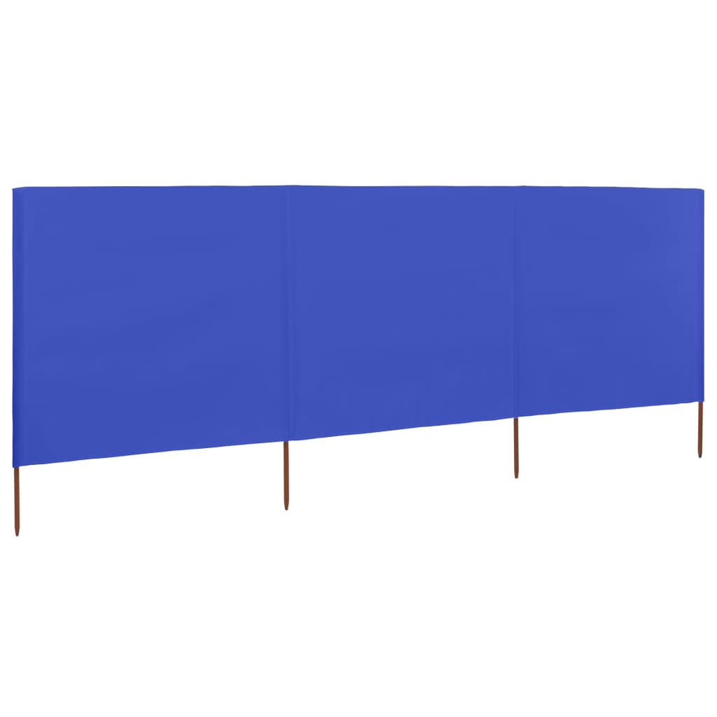 vidaXL 3-panelová zábrana proti vetru látková 400x80 cm azúrovo-modrá